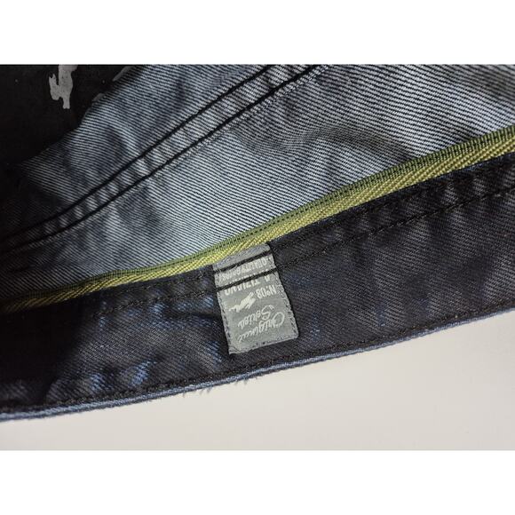 A Tiziano Black Jeans Men's Loose Hip Hop Baggy Leather Flap Pockets Size 48×33 - Picture 9 of 10